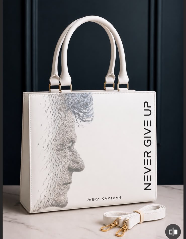 Mera kaptaan - Never give up white premium bag