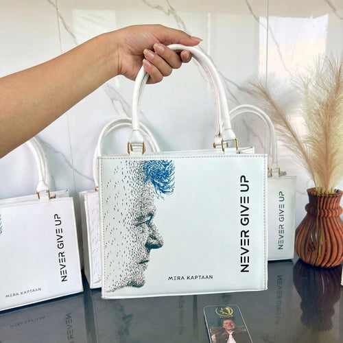 Mera kaptaan - Never give up white premium bag